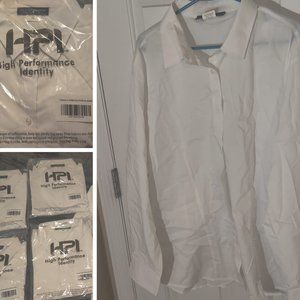 Plus size 4X stretch poplin button down blouse